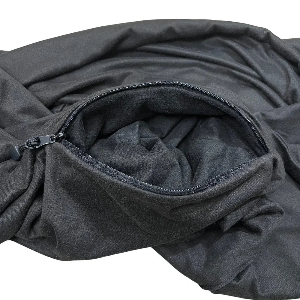 BEYOND YOGA Scarf Womens One Size Black Hidden Pocket Infinity